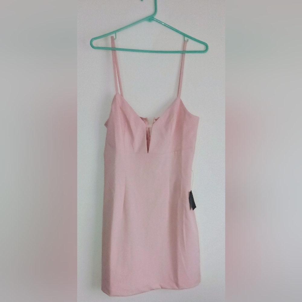 Lulu's Pink Cut Out Fitted Mini Dress